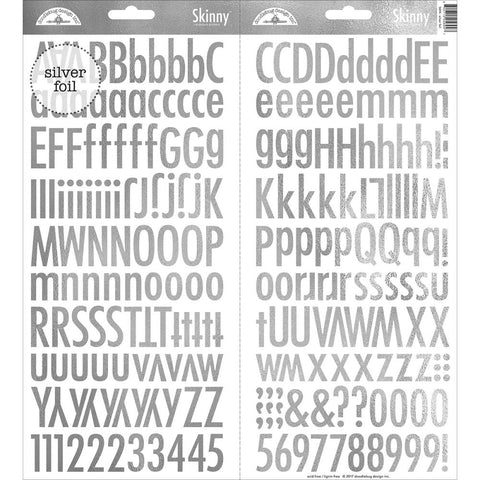 Doodlebug silver foil cardstock alphabet stickers