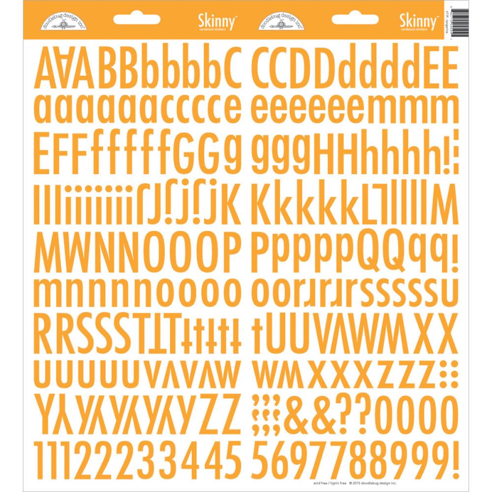 Doodlebug tangerine cardstock alphabet stickers