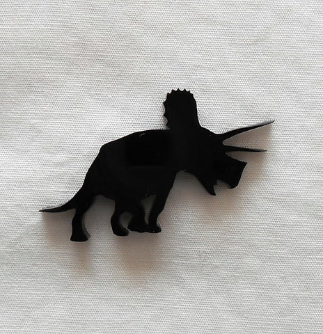 Corbett Creations black acrylic triceratops (3.5cm x 2.5cm approx.)