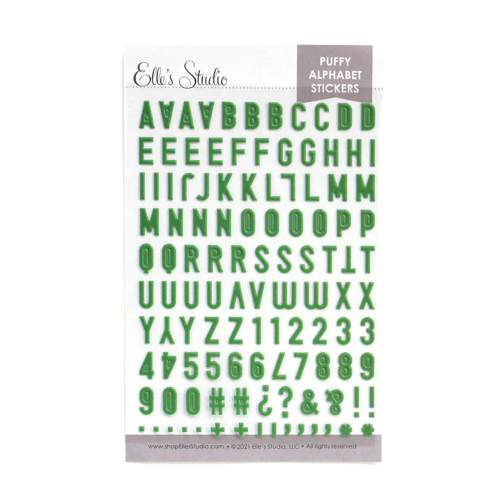 Elle's Studio moss green puffy alphabet stickers