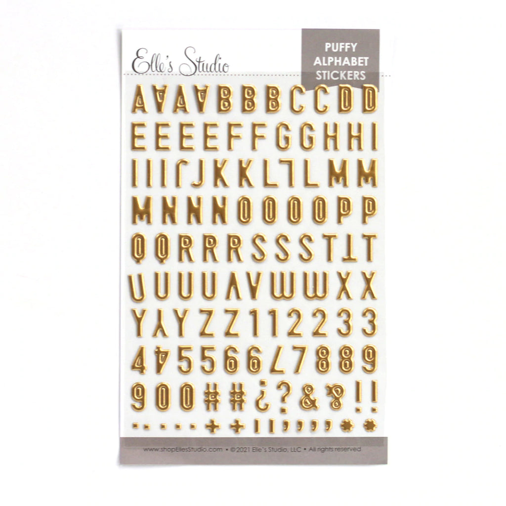 Elle's Studio gold puffy alphabet stickers