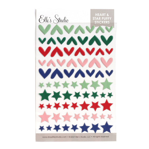 Elle's Studio 2021 heart & stars puffy stickers