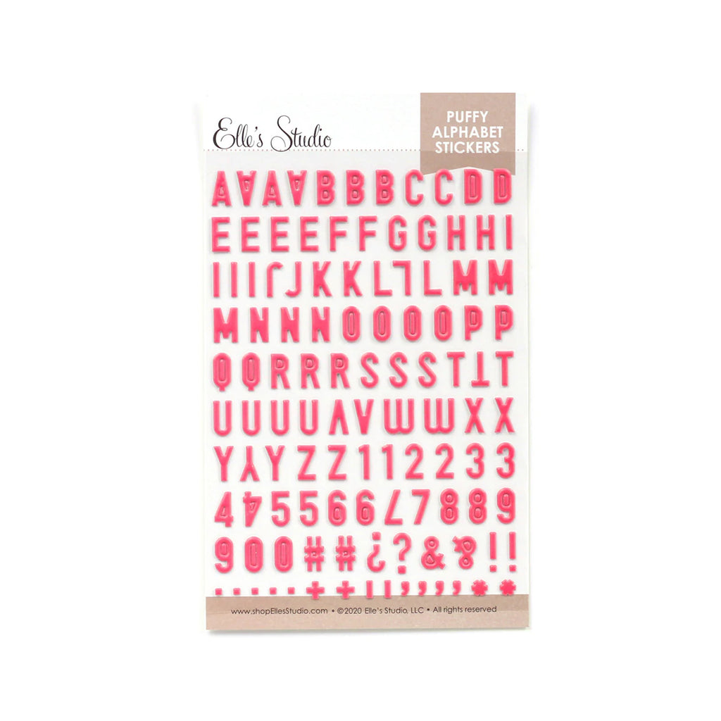Elle's Studio dark pink puffy alphabet stickers