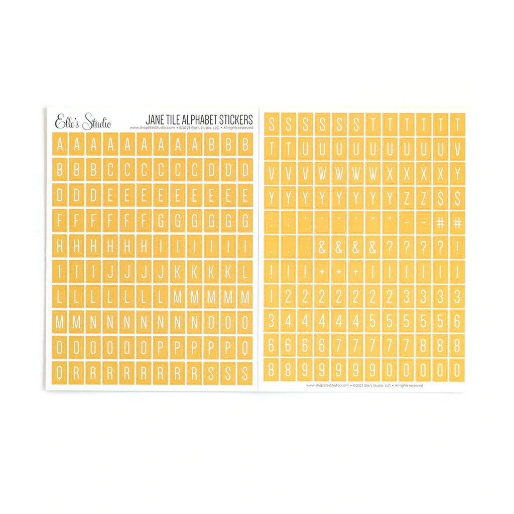 Elle's Studio Jane tile yellow alphabet stickers