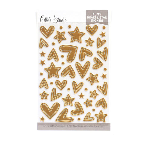 Elle's Studio puffy gold heart & star stickers