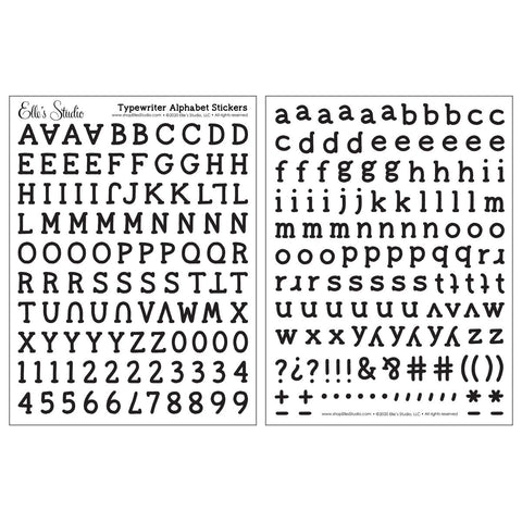 Elle's Studio black typewriter alphabet stickers