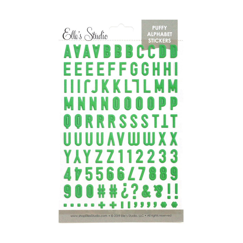 Elle's Studio green puffy alphabet stickers