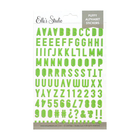 Elle's Studio lime green puffy alphabet stickers