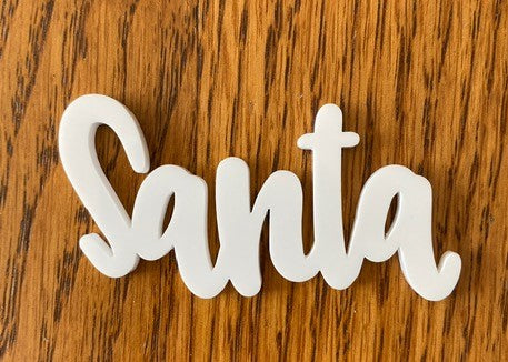 Elle's Studio white acrylic word 'Santa"