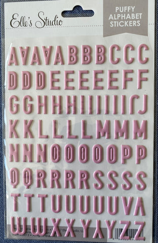 Elle's Studio pink puffy alphabet stickers (no numbers)