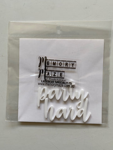 Memory Maze white acrylic 'party hard'