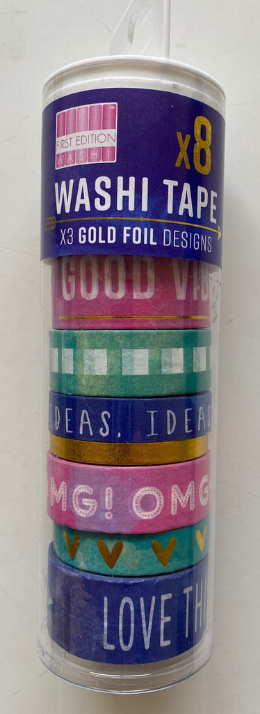 First Edition washi tape (8 rolls - 3 with foil)