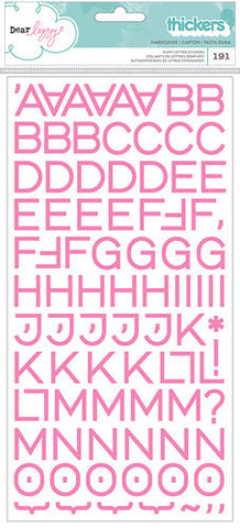Dear Lizzy 'Happy place' pink puffy alphabet thickers