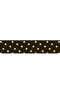 AC white polka dots on black ribbon 2.7m long