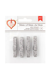 AC silver glitter pegs