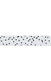 AC black polka dots on white ribbon 2.7m long