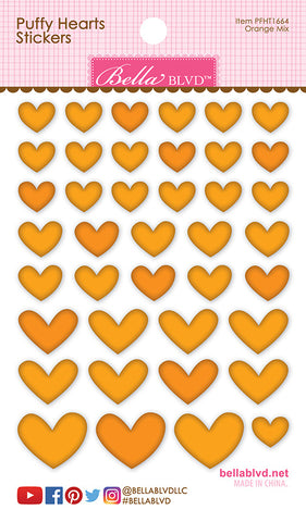 Bella Blvd 'orange' puffy hearts