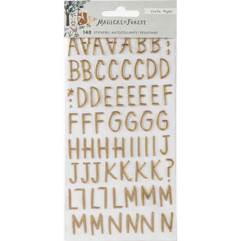 Crate Paper 'Magical Forest' puffy copper foil alphabet stickers