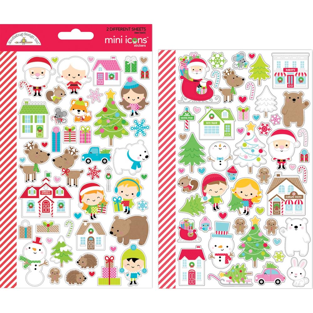 Doodlebug Christmas Town mini icon stickers