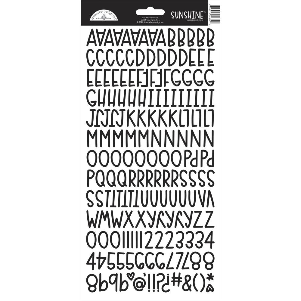 Doodlebug Sunshine alphabet stickers (5 colours)