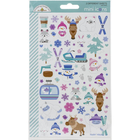 Dooblebug Winter Wonderland Icons Mini Cardstock Stickers 2/Pkg