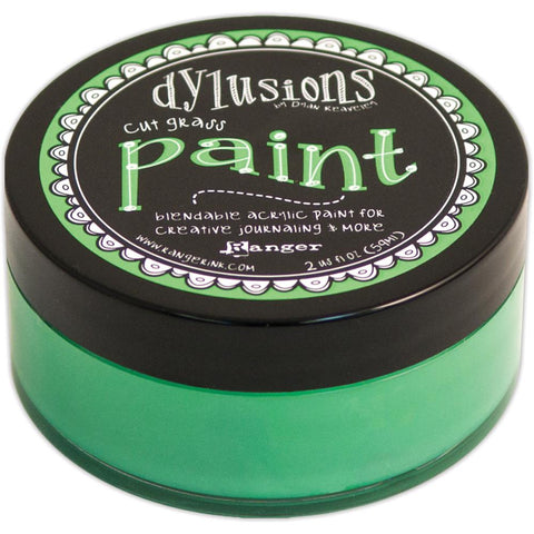 Dylusions cut grass acrylic paint