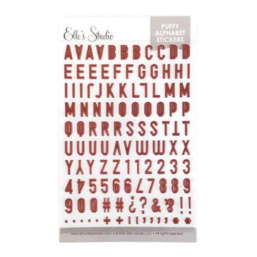 Elle's Studio burgundy puffy alphabet stickers