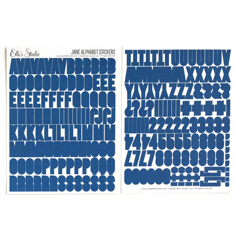 Elle's Studio Jane navy alphabet stickers
