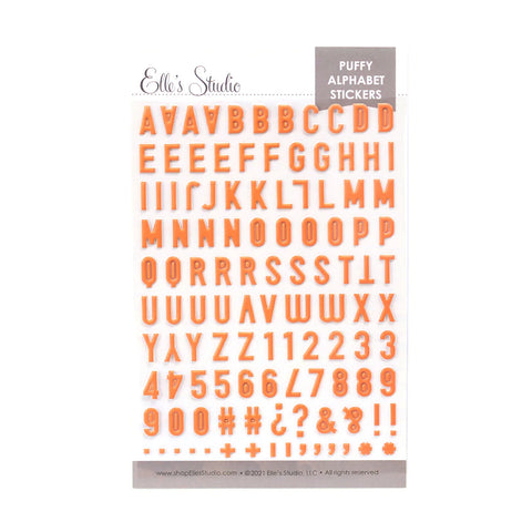 Elle's Studio orange puffy alphabet stickers