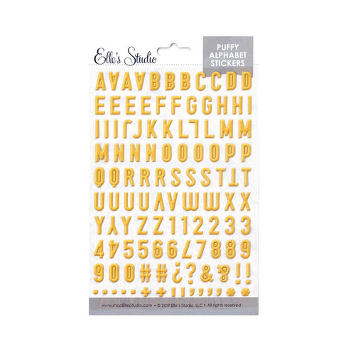 Elle's Studio yellow puffy alphabet stickers