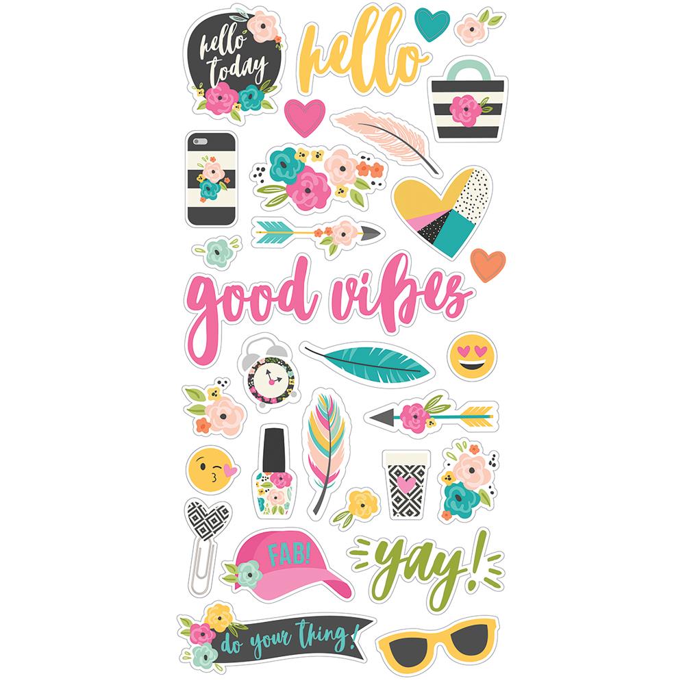 Simple Stories 'Good vibes' chipboard stickers