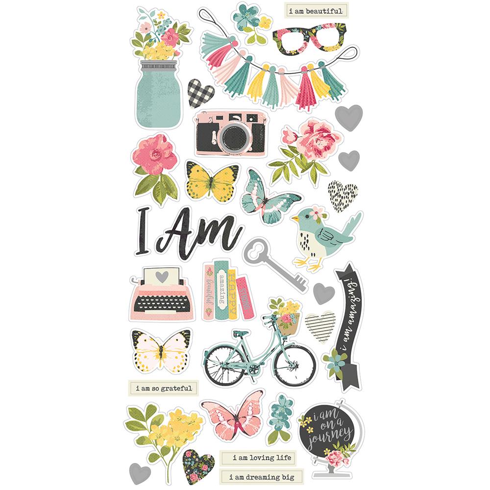 Simple Stories 'I am' chipboard stickers