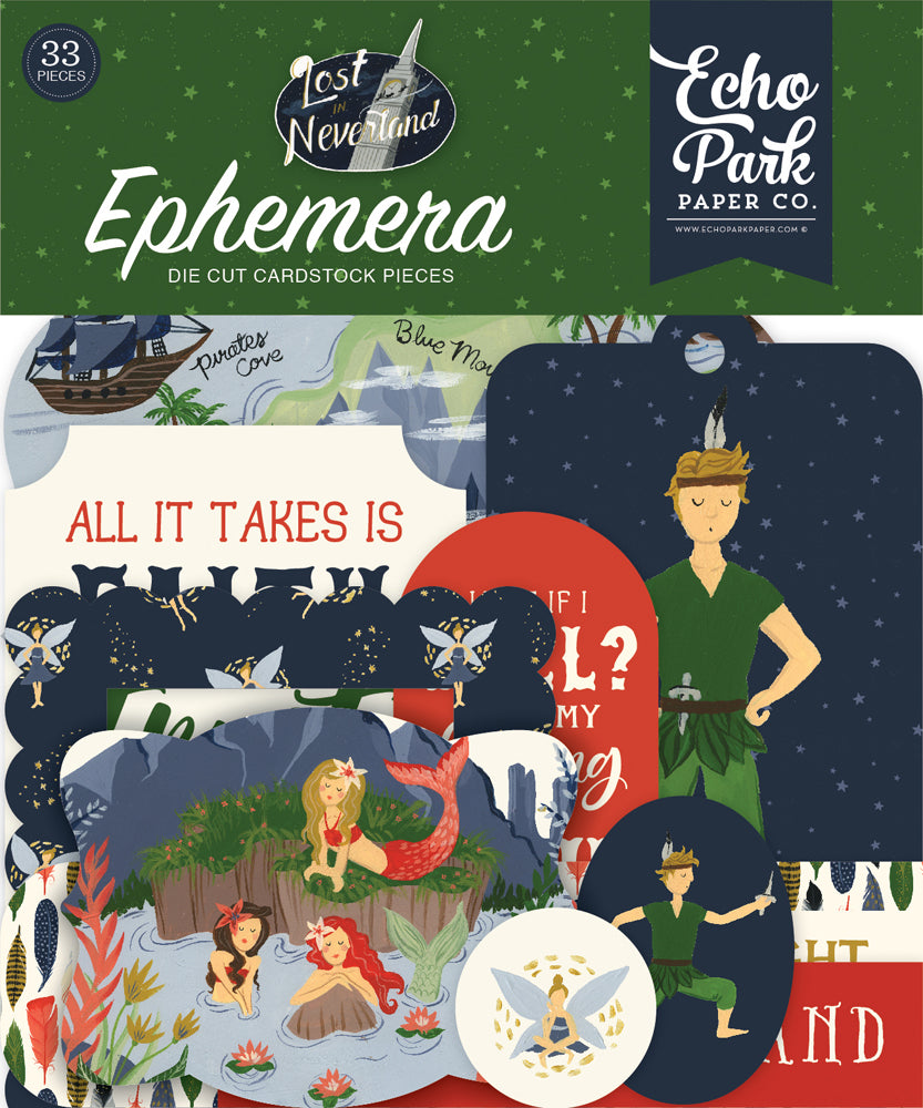Echo Park Lost in Neverland ephemera pack