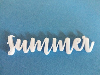 Memory Maze white acrylic 'summer' word 2.3x7.6cm