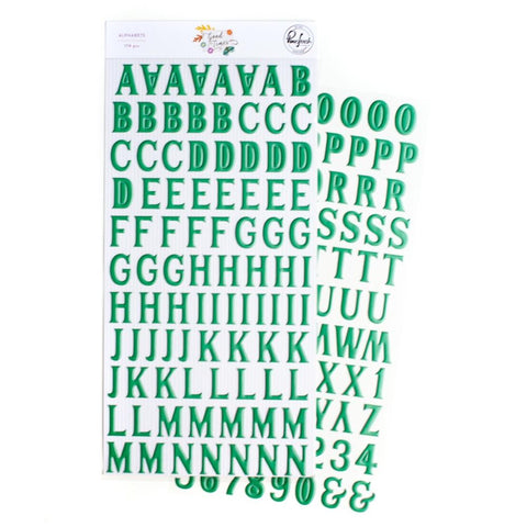 PFS "Good Times' green puffy alphabet stickers