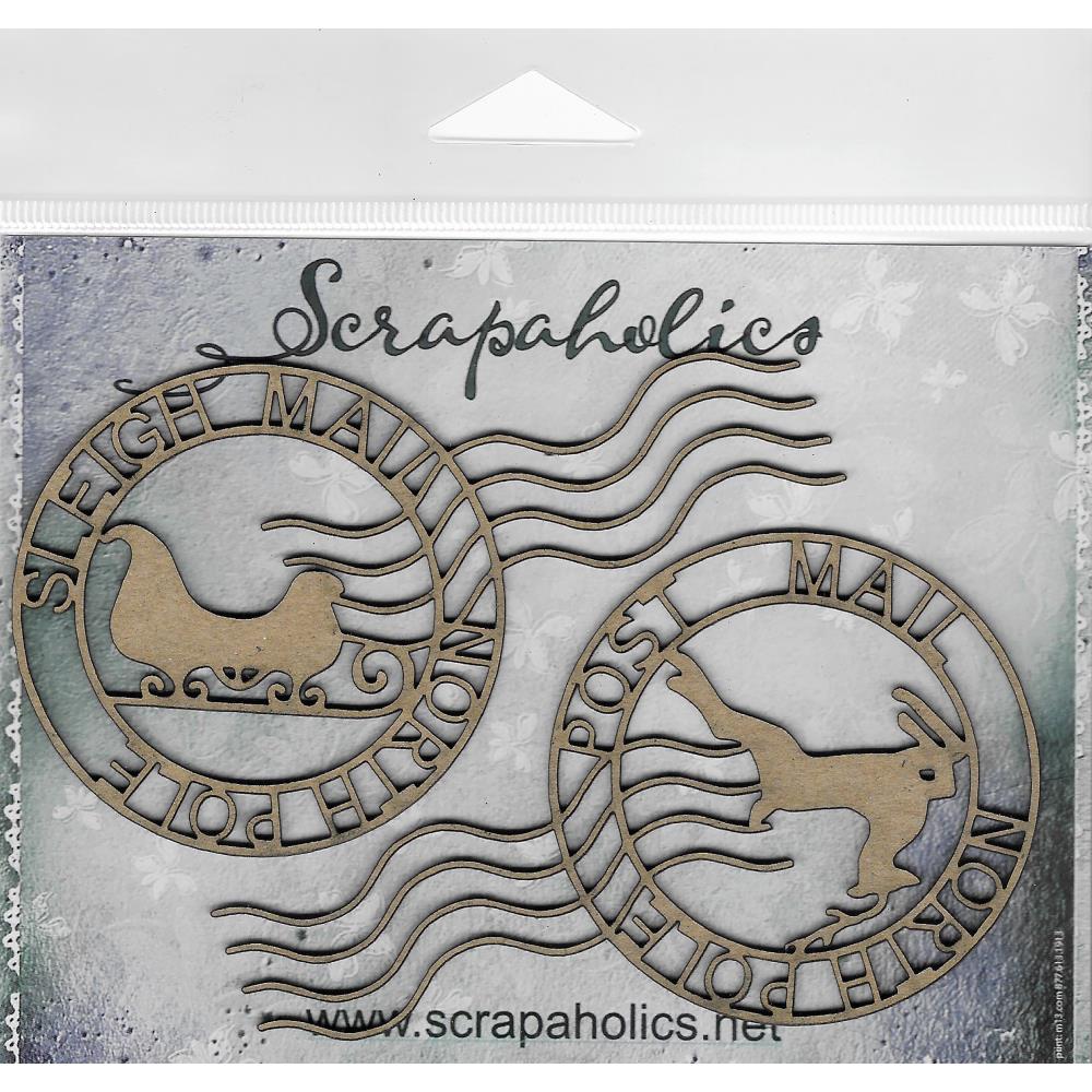 Scrapaholics Christmas Postage  chipboard (4.5"X2.5")