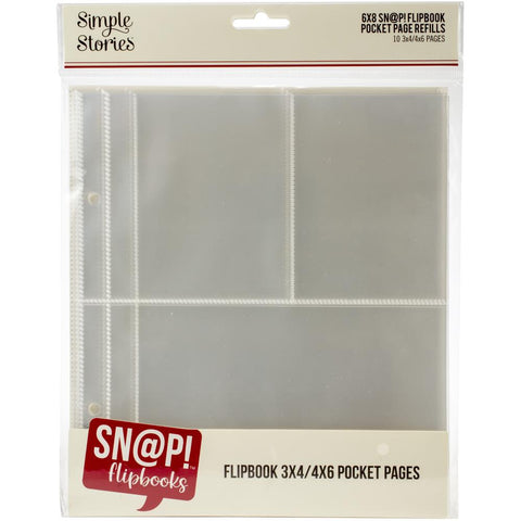 Simple Stories Snap flipbook 6x8 pocket pages (2) 3x4 (1) 4x6