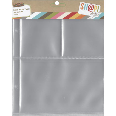 Simple Stories snap 6x8 page protectors (10) 3x4/4x6 pockets