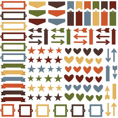 Simple Stories Color Vibe chipboard bits - fall (120 pieces)