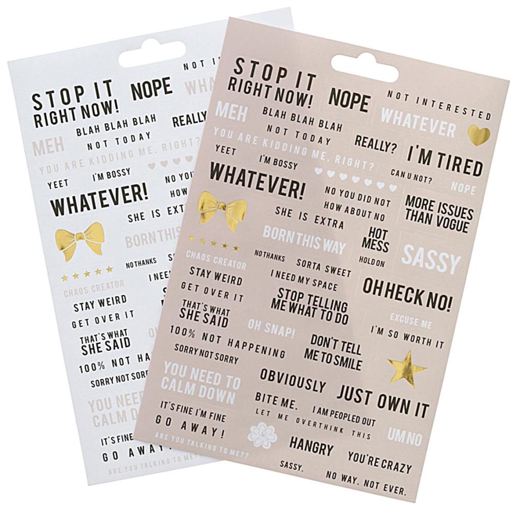 Teresa Collins 'sassy' phrase sticker sheets